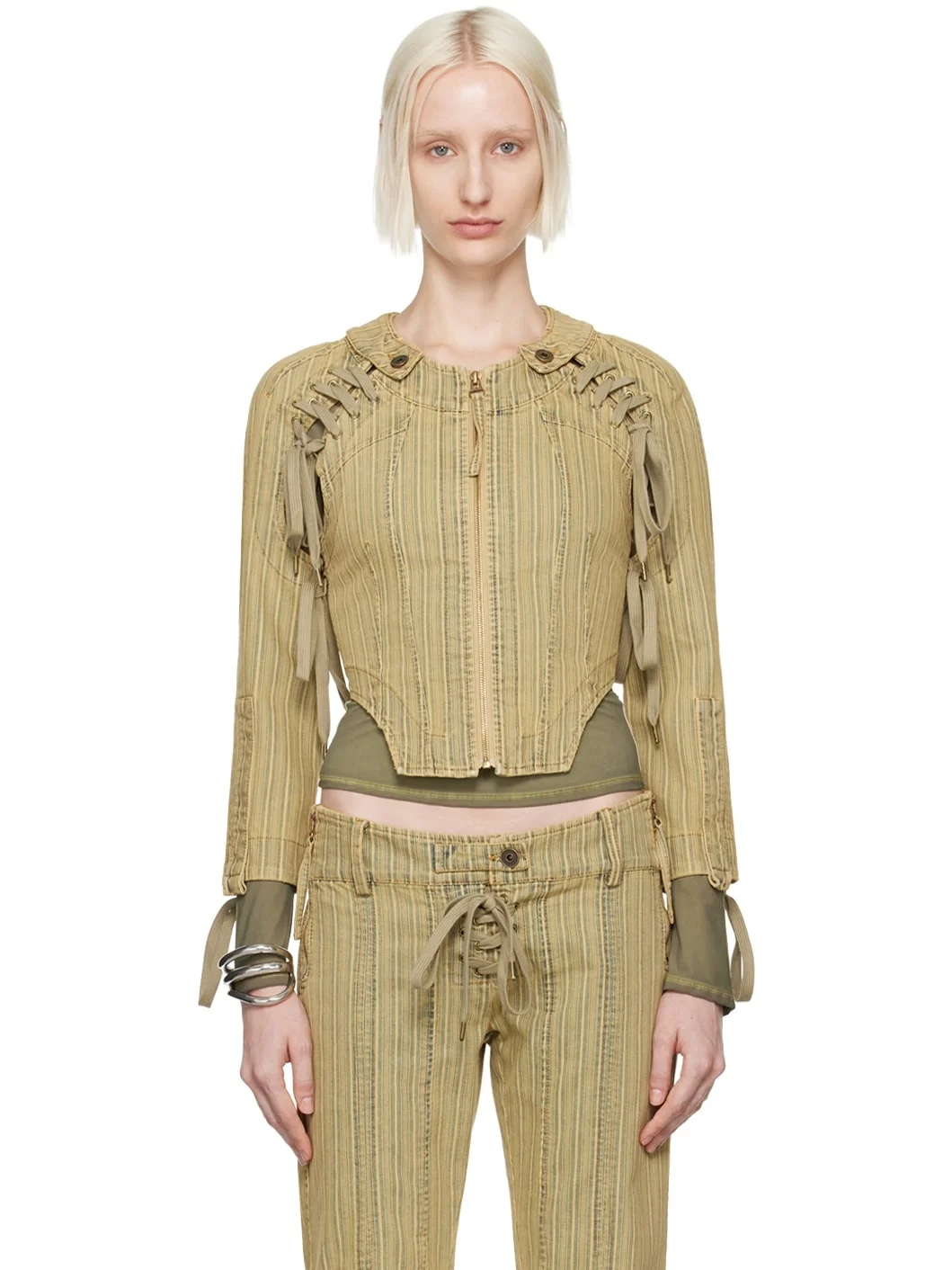 Tan GFRC Denim Jacket - 1