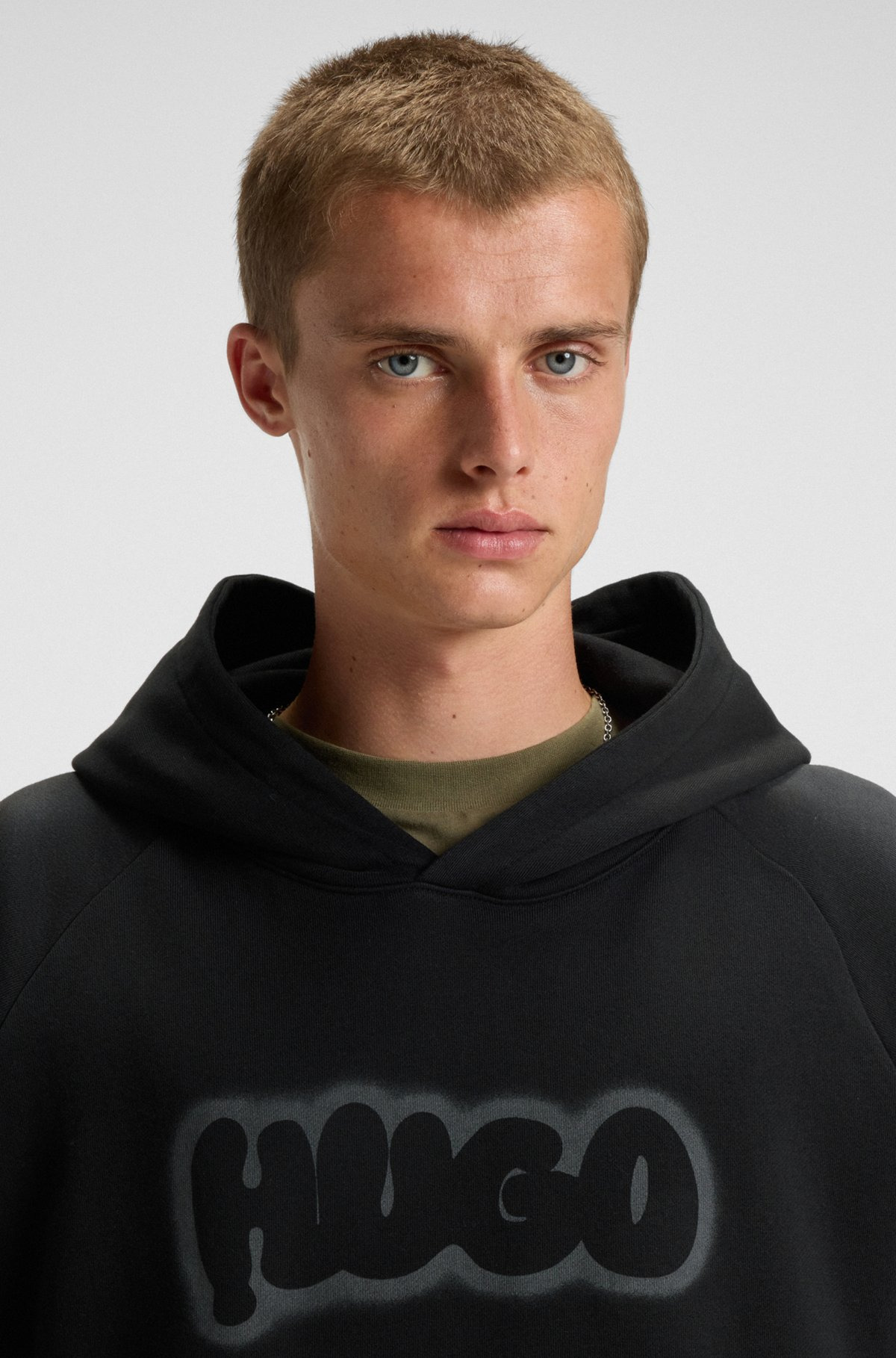COTTON-TERRY HOODIE WITH AIRBRUSH LOGO - 3