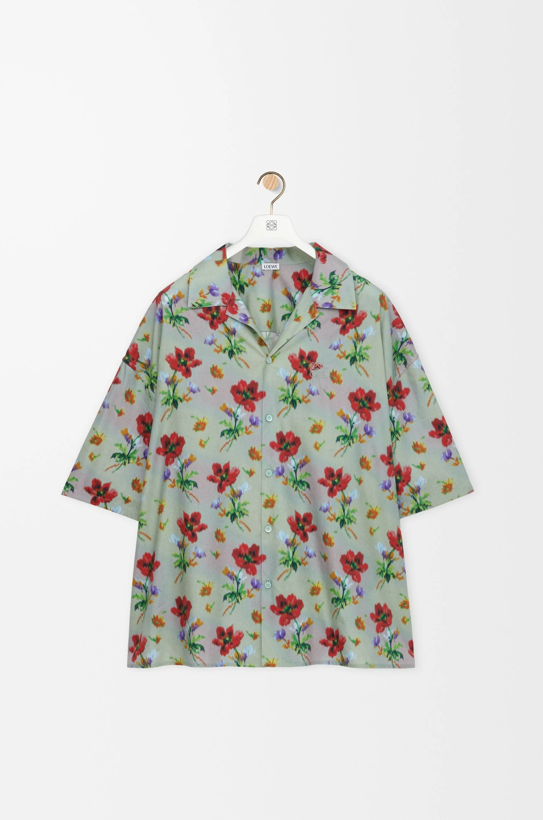 Short sleeve shirt in cotton and silk - 1