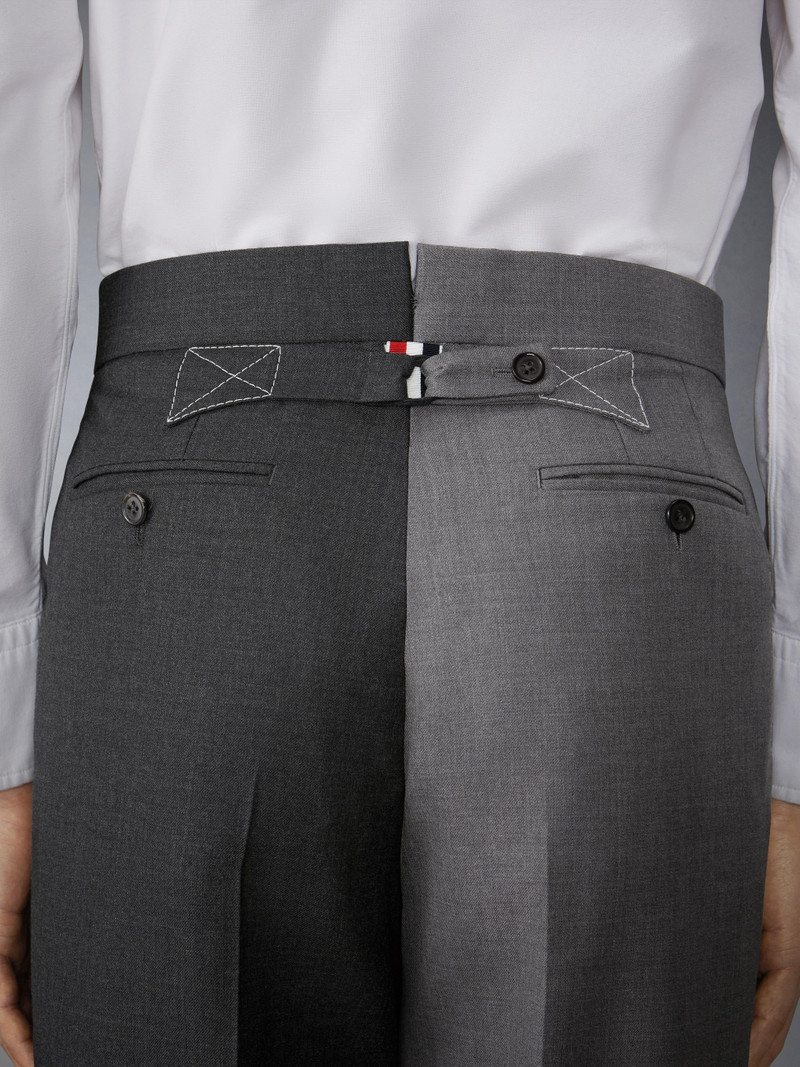 Funmix Twill Contrast Topstitching Classic Back Strap Trousers 4