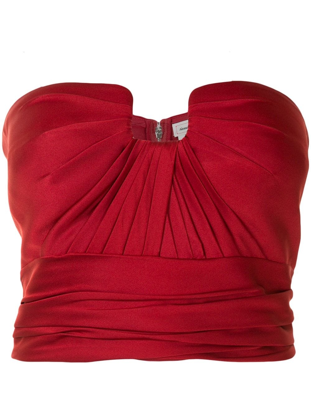 ruched bustier layered top - 1