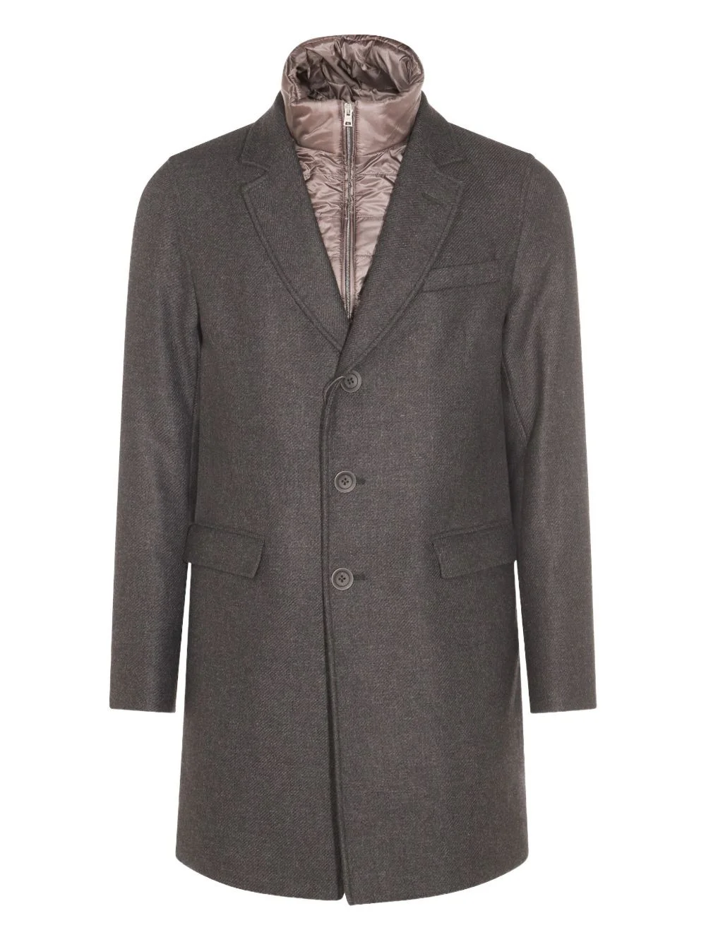 single-breasted layered coat - 1