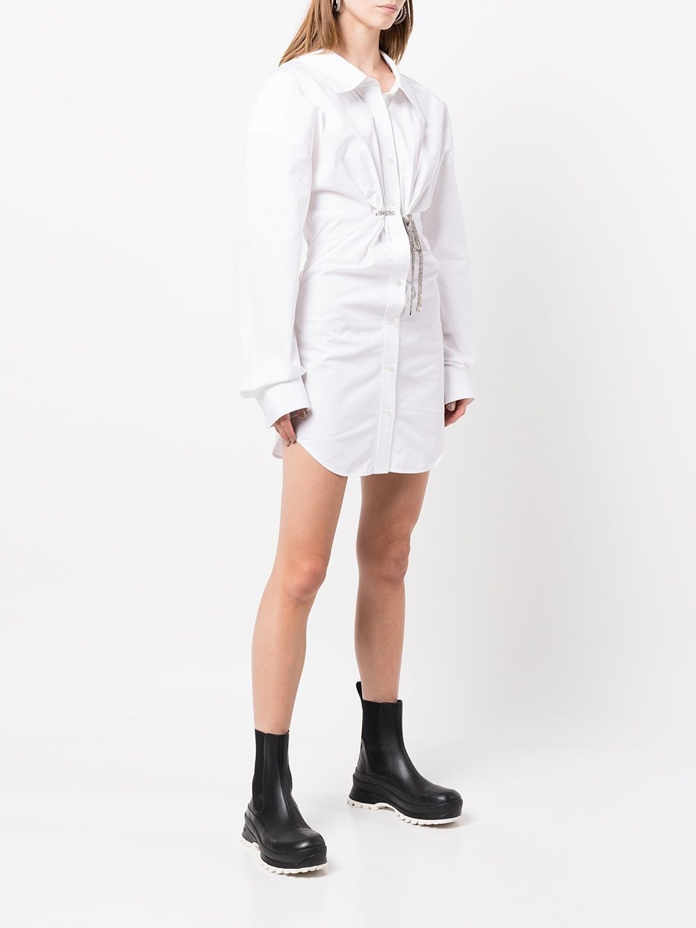 twist-front shirt mini dress - 3
