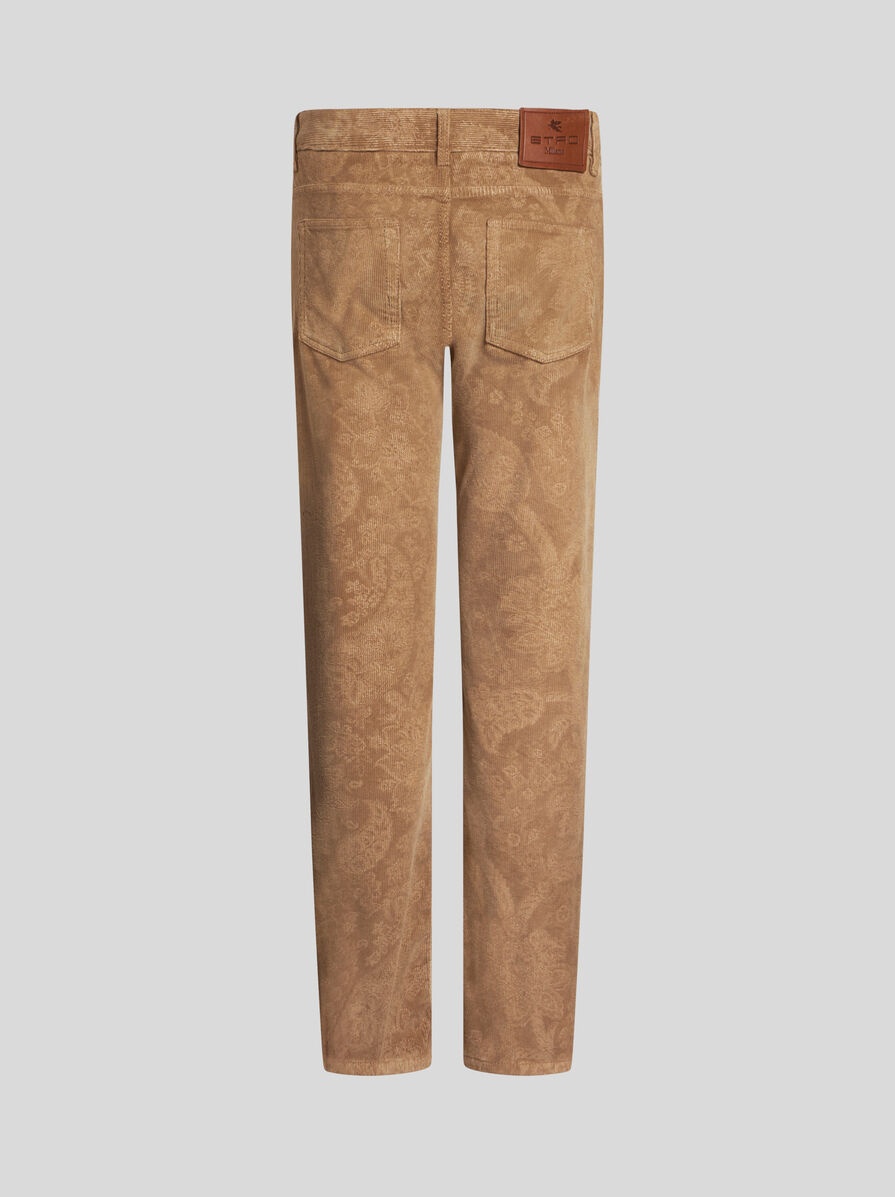 VELVET TROUSERS WITH PAISLEY PRINT - 6