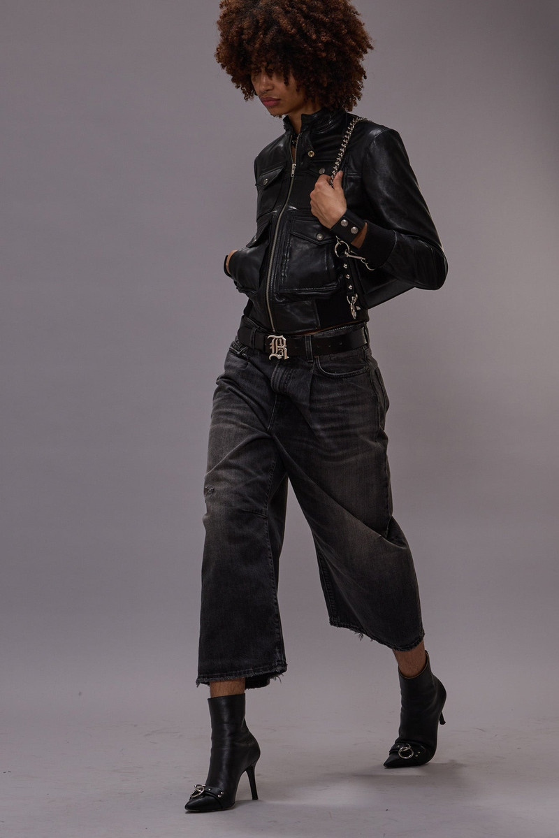 CROP WIDE LEG JEAN - WILSON BLACK 1
