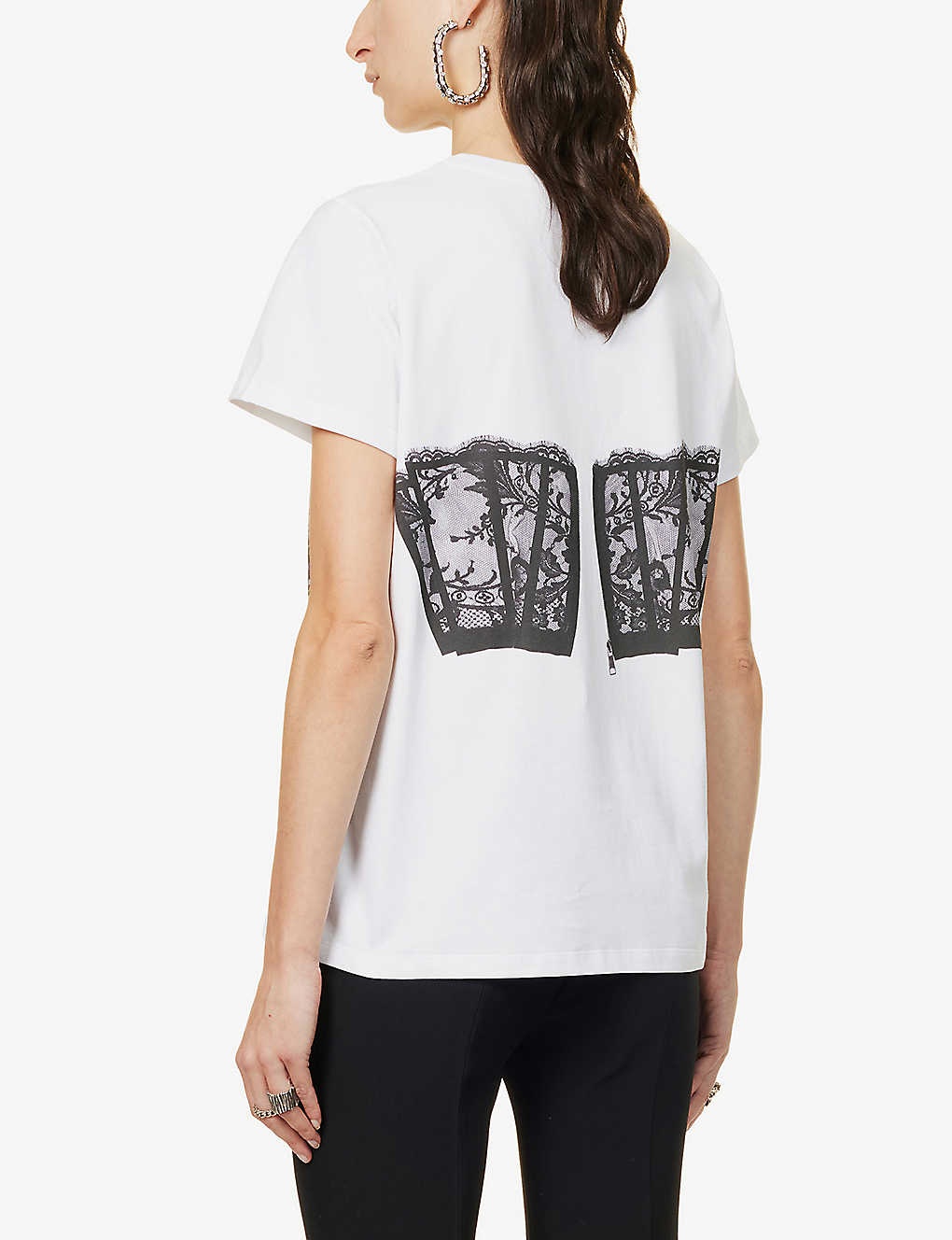 Corset-print cotton-jersey T-shirt - 4