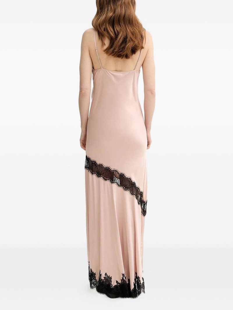 HERSKIND lace-insert silk slip dress outlook