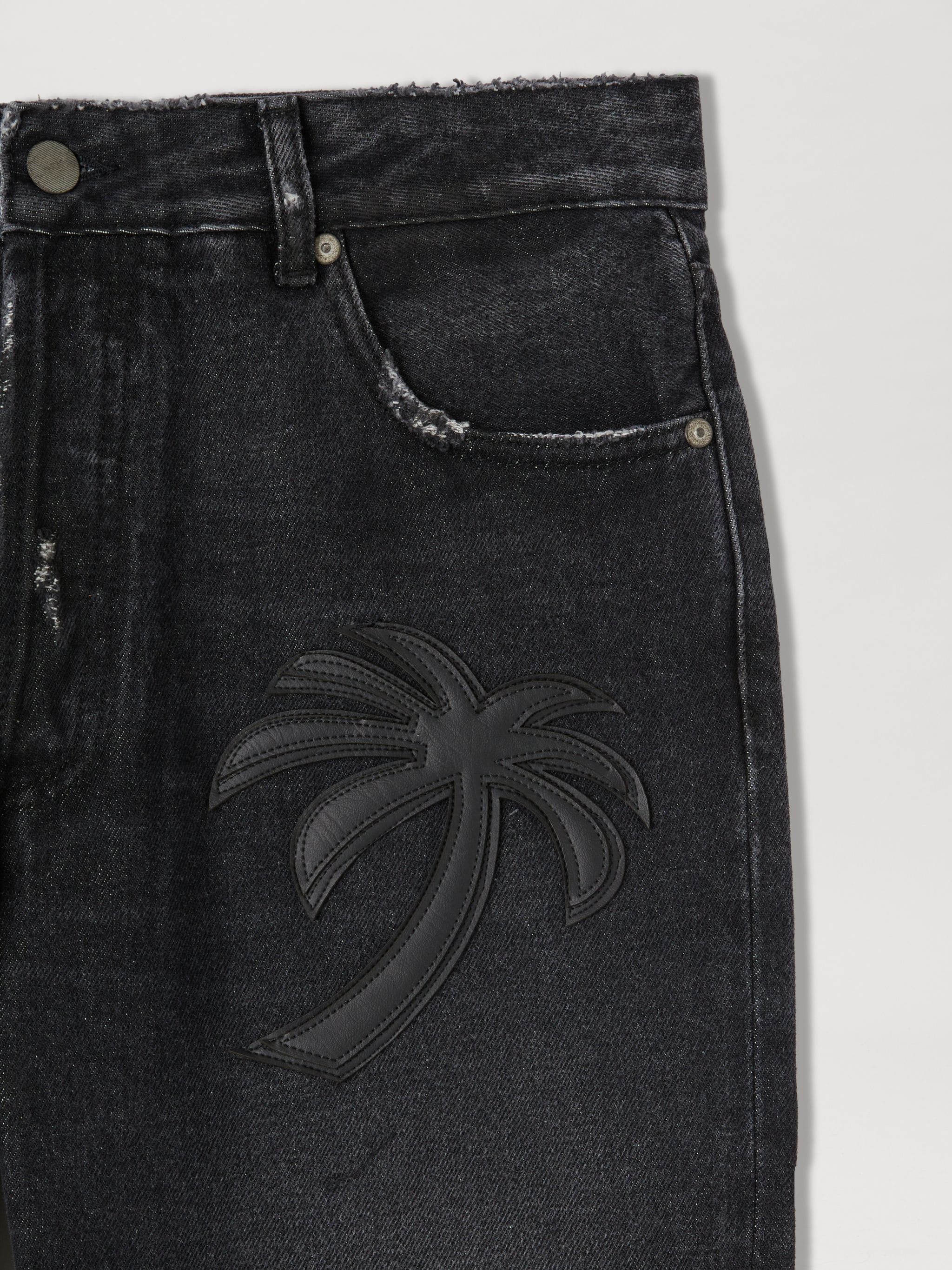 PATCHWORK REGULAR DENIM PANTS - 7