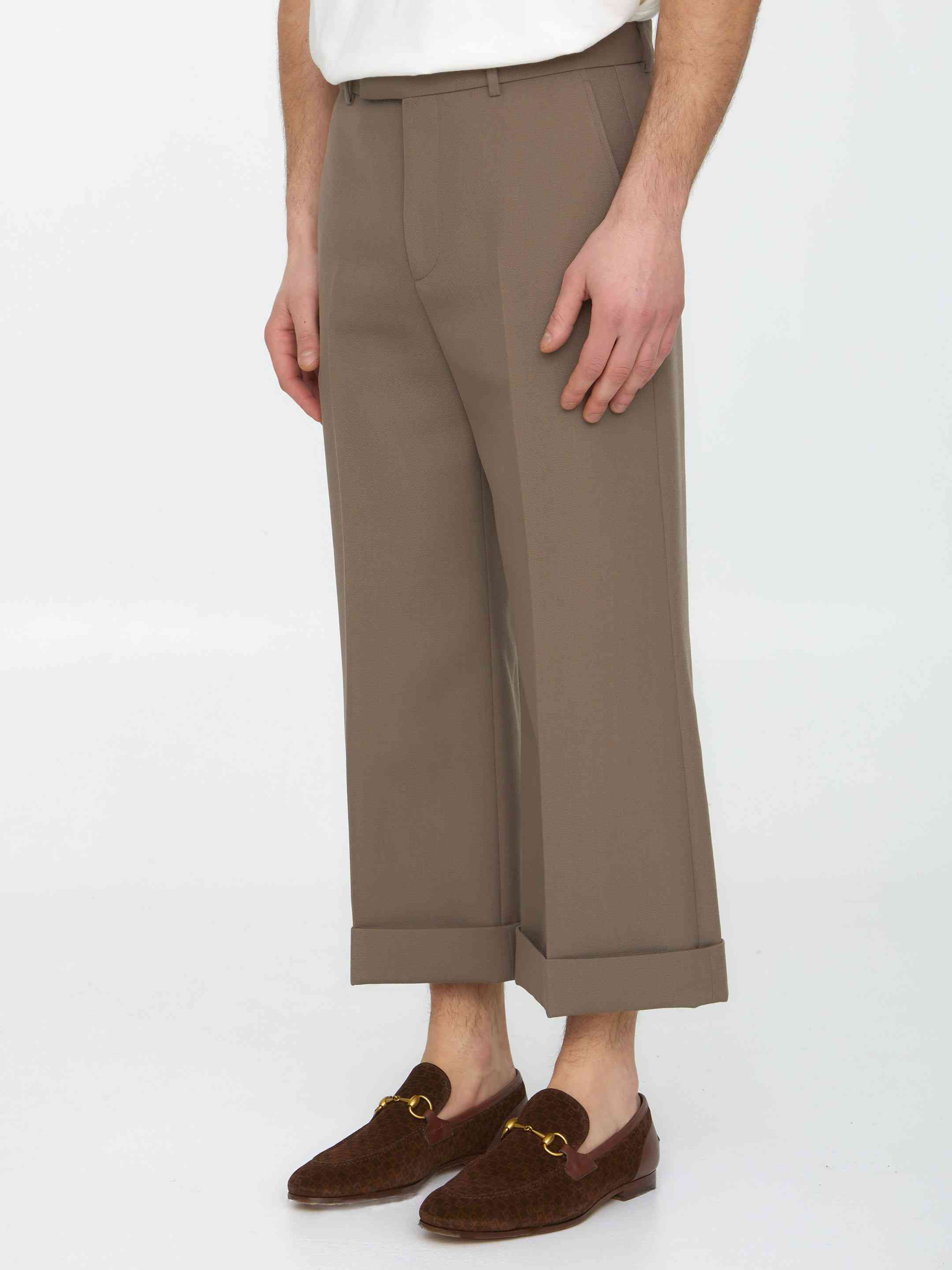 Gucci Men Textured Gabardine Trousers - 2