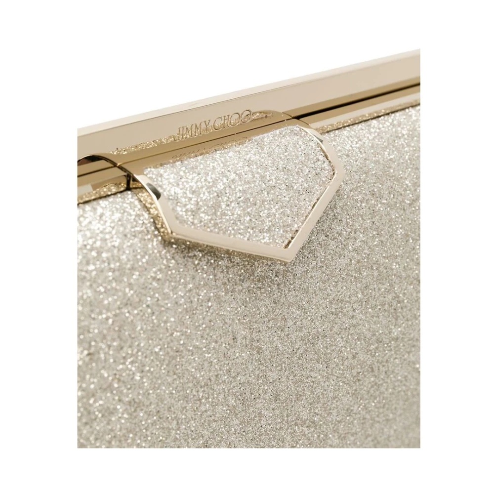 JIMMY CHOO PLATINUM ICE GLITTER ELLIPSE CLUTCH miinto REVERSIBLE