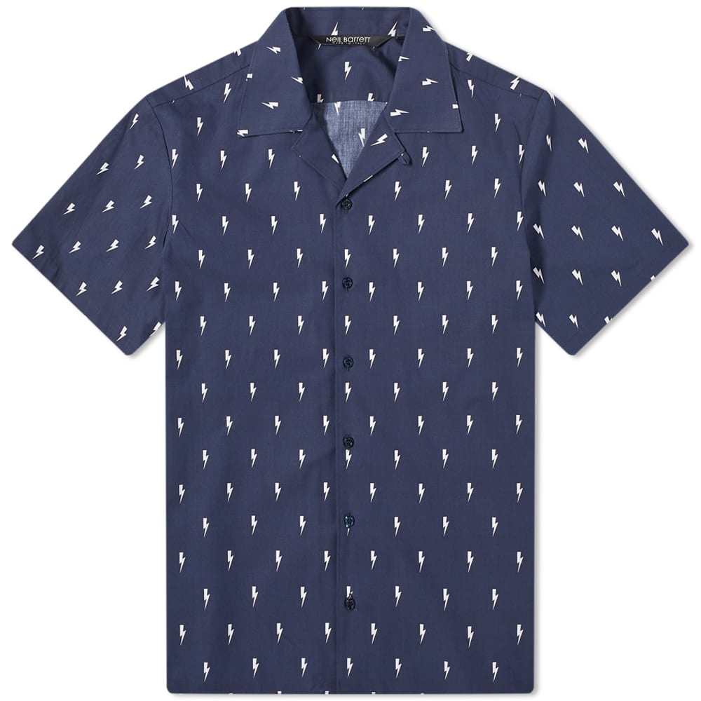 Neil Barrett All Over Print Thunderbolt Vacation Shirt - 1