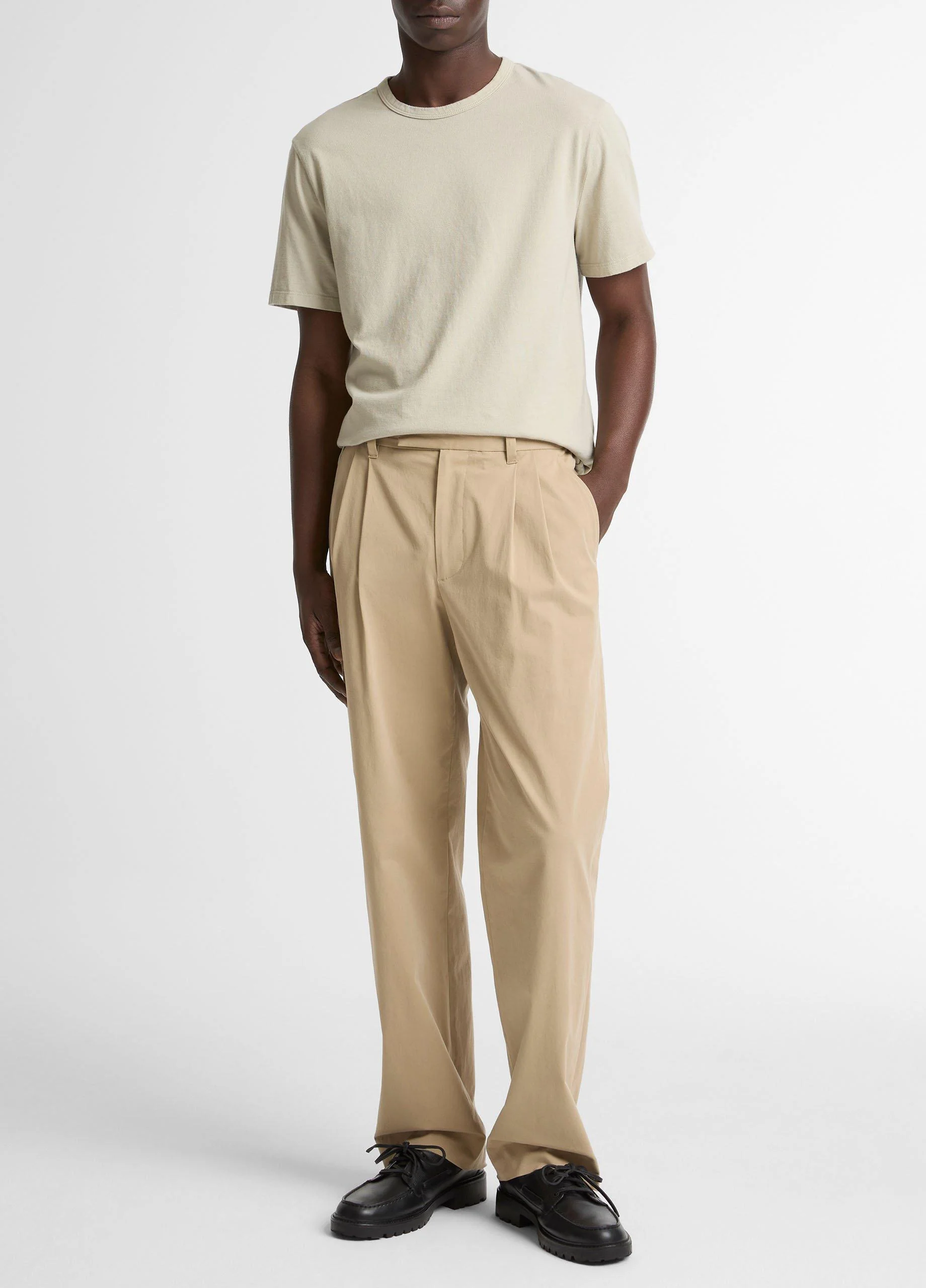 Louie Relaxed Stretch-Cotton Double-Pleated Trouser - 1