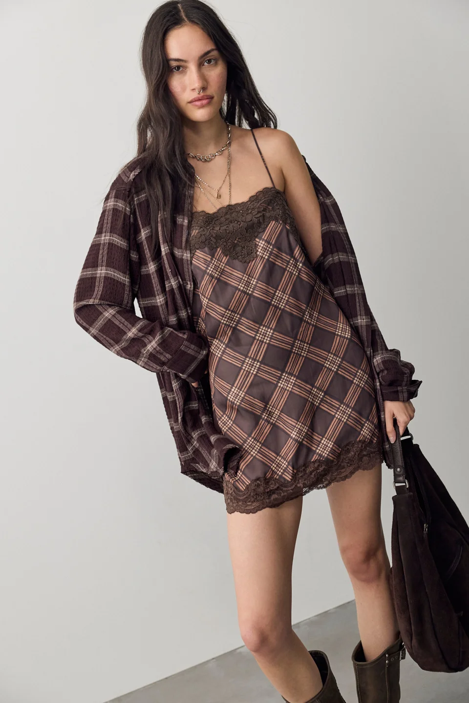 Canal Street Plaid Slip Dress Set - 1