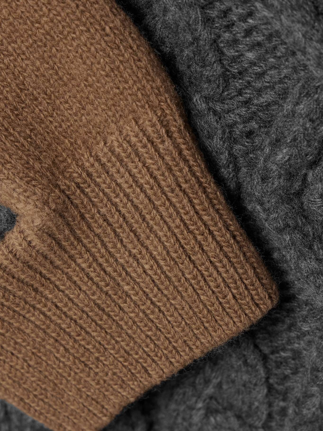 Paneled ribbed and cable-knit wool turtleneck sweater - 5