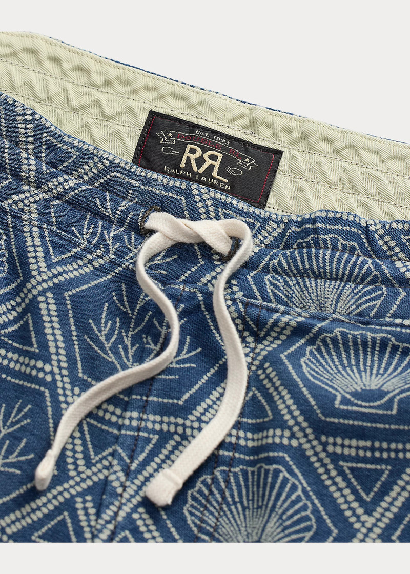 Indigo Shell-Print Jersey Short 4