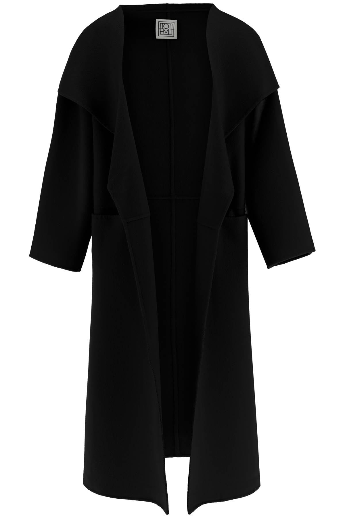 Signature wool cashmere coat black