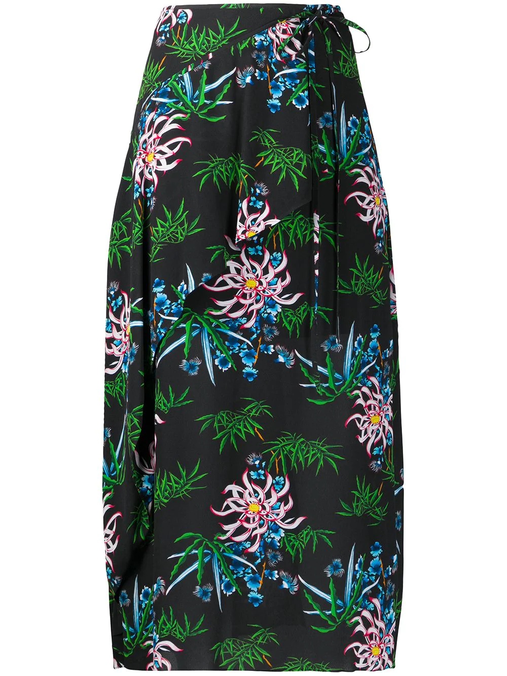 botanical-print wrap skirt - 1