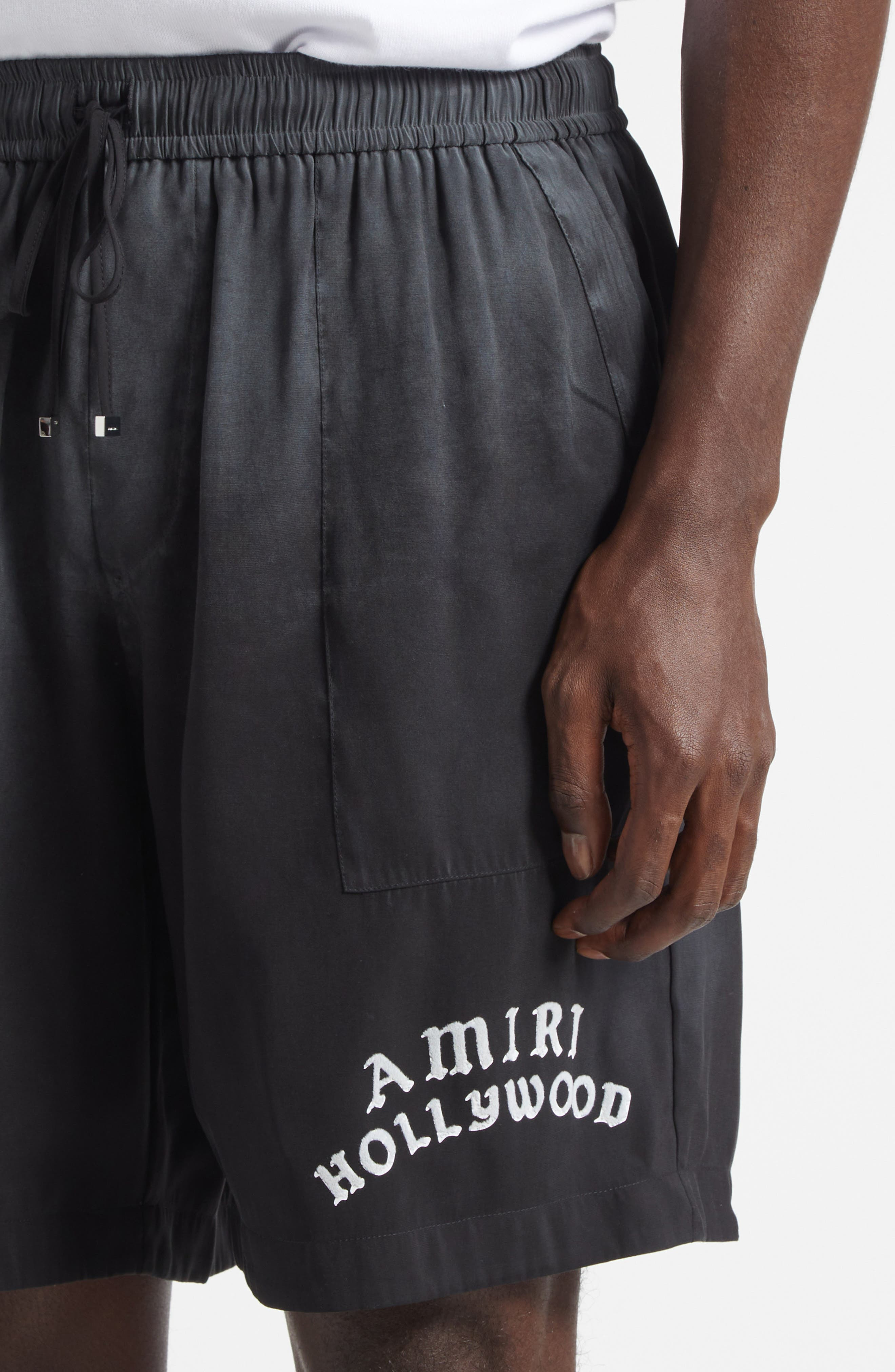 AMIRI Hollywood Silk Shorts in Black at Nordstrom - 5