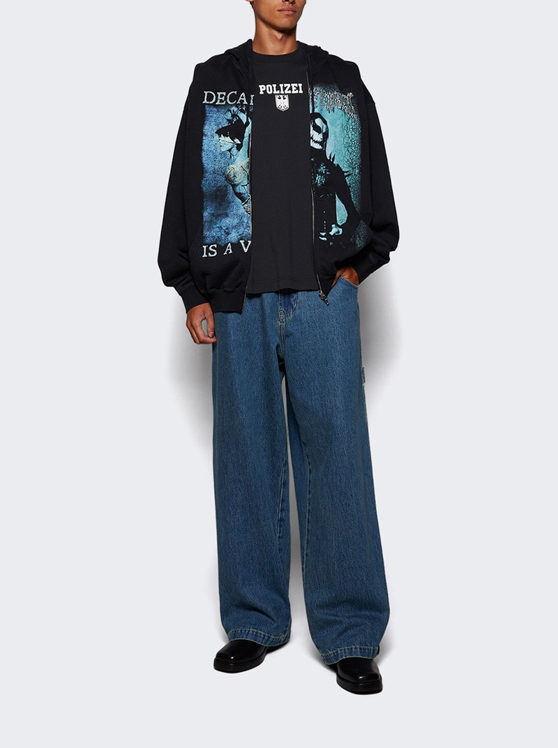 Cof Cut-up Oversized Zip-up Hoodie Black 5