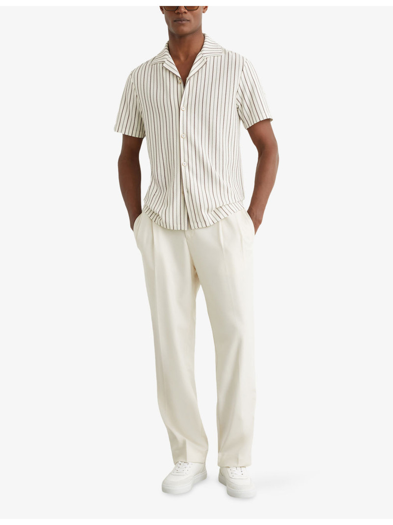 REISS Percy Cuban-Collar Stretch Cotton-Blend Shirt outlook