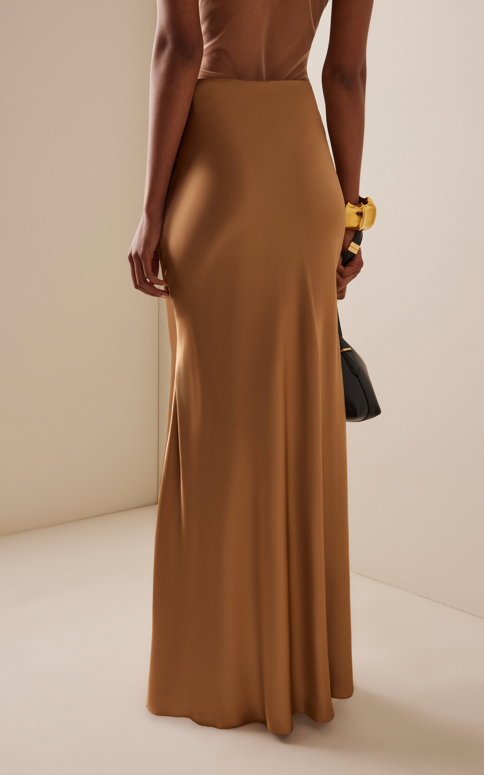 Sublimes Silk-Charmeuse Maxi Skirt gold - 4