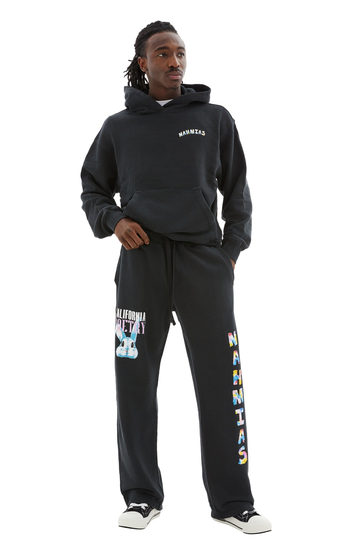 BUNNY BAGGY SWEATPANTS (BLACK) - 2