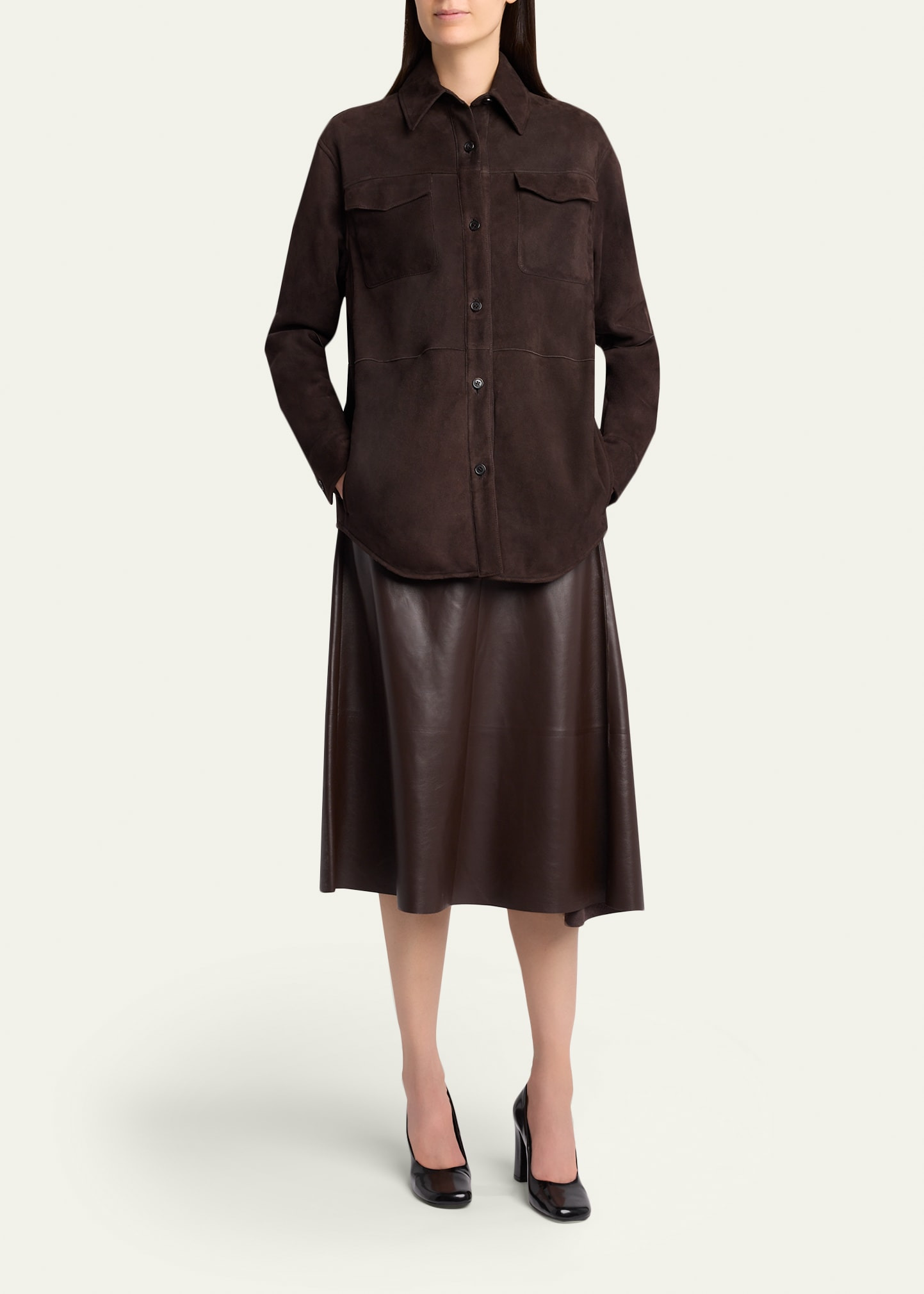 Hedora Leather Midi Skirt - 2