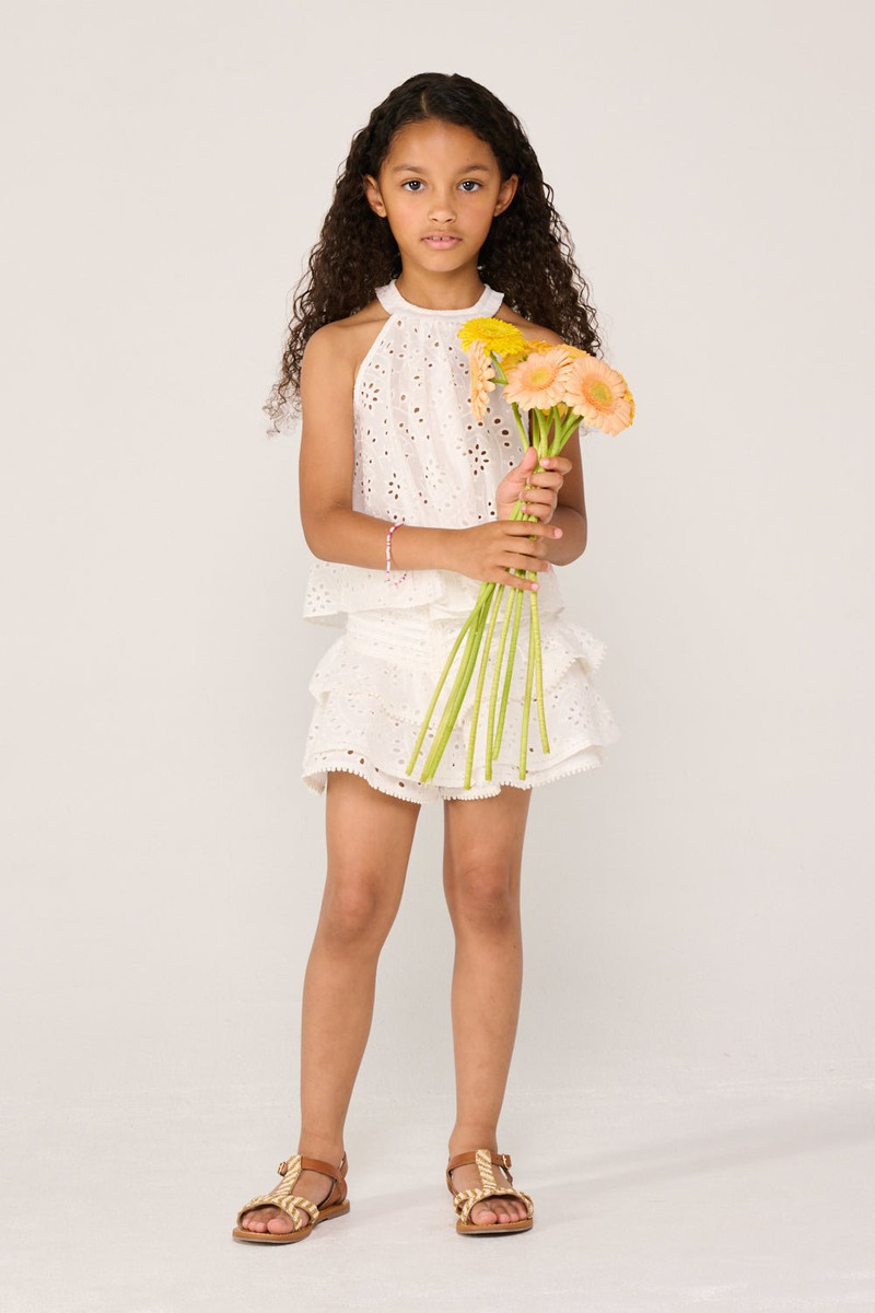 Poupette St Barth Top Cleo for girls - Natural White outlook