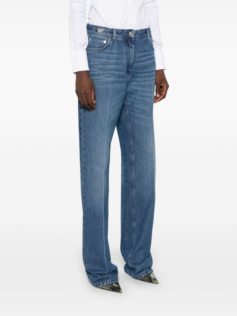 logo-plaque straight-leg jeans - 3
