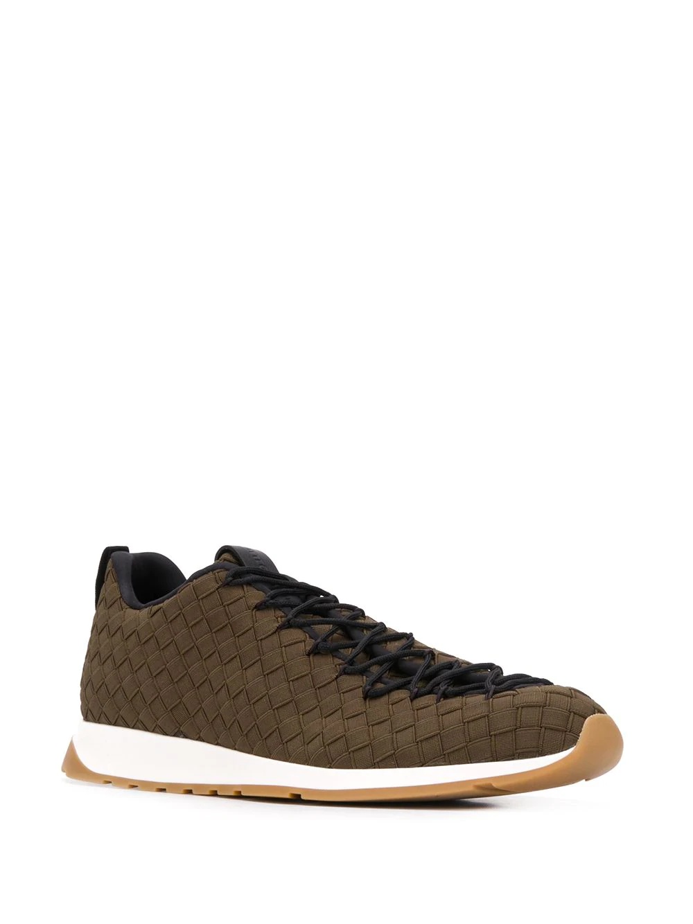 Intrecciato weave low-top sneakers - 2