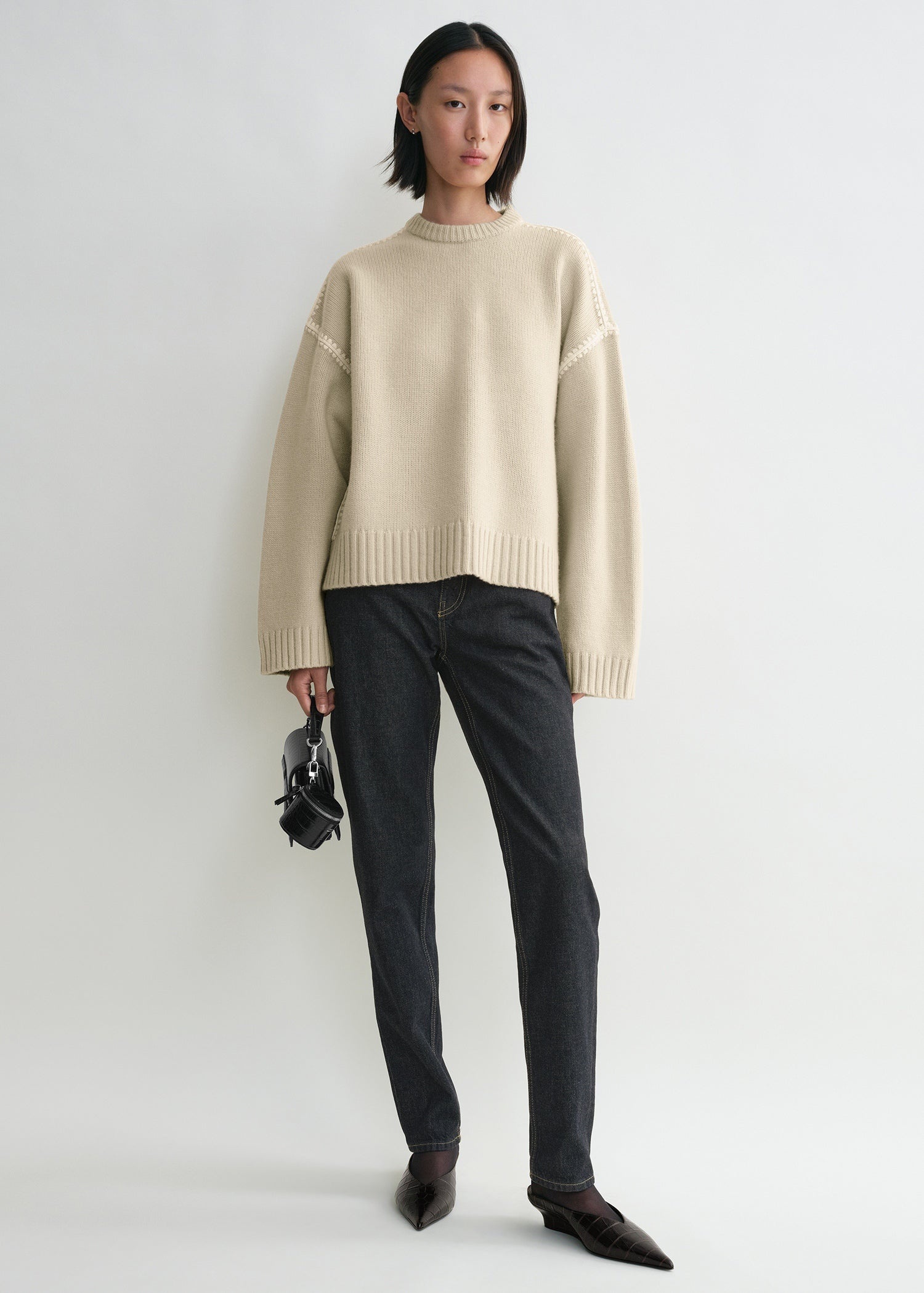 Embroidered wool cashmere knit harvest - 2