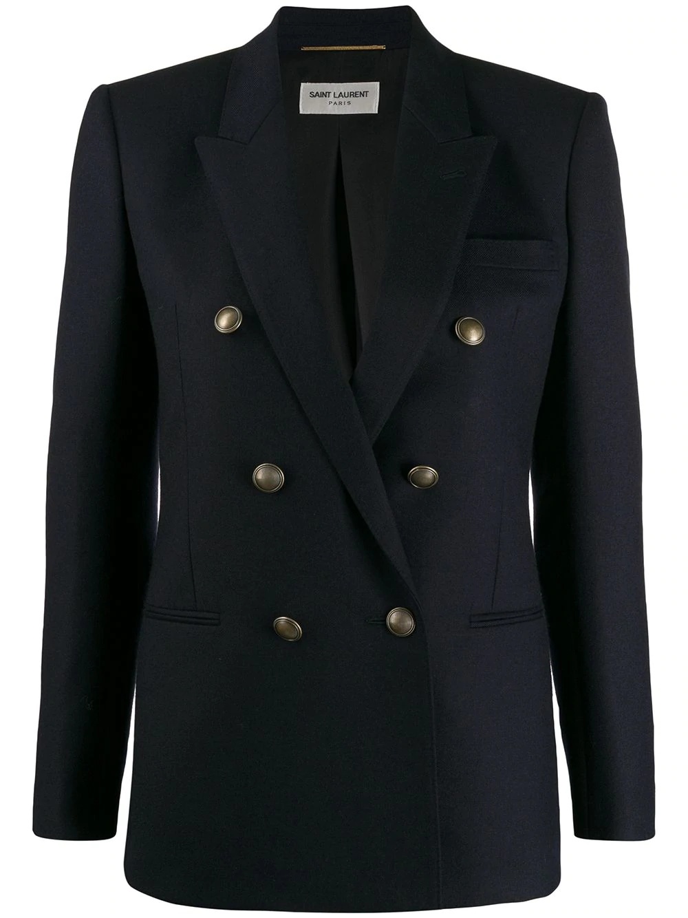 double-breasted fitted blazer - 1