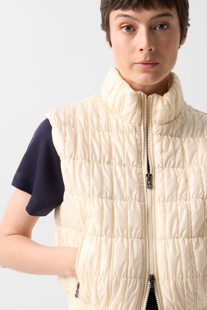 Sally quilted vest in Cream 6