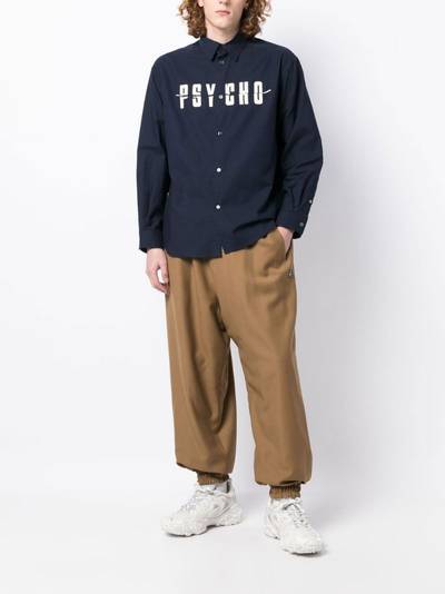 UNDERCOVER Psycho-print long-sleeved shirt outlook