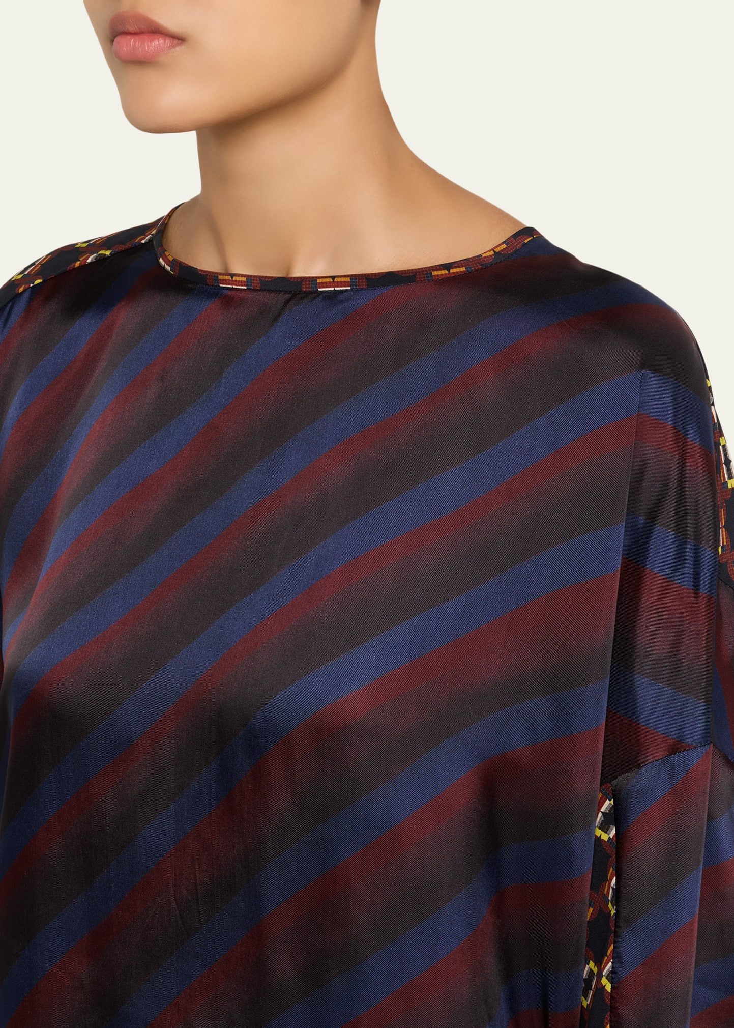 Caias Multi-Print Silk Long-Sleeve Shirt - 5