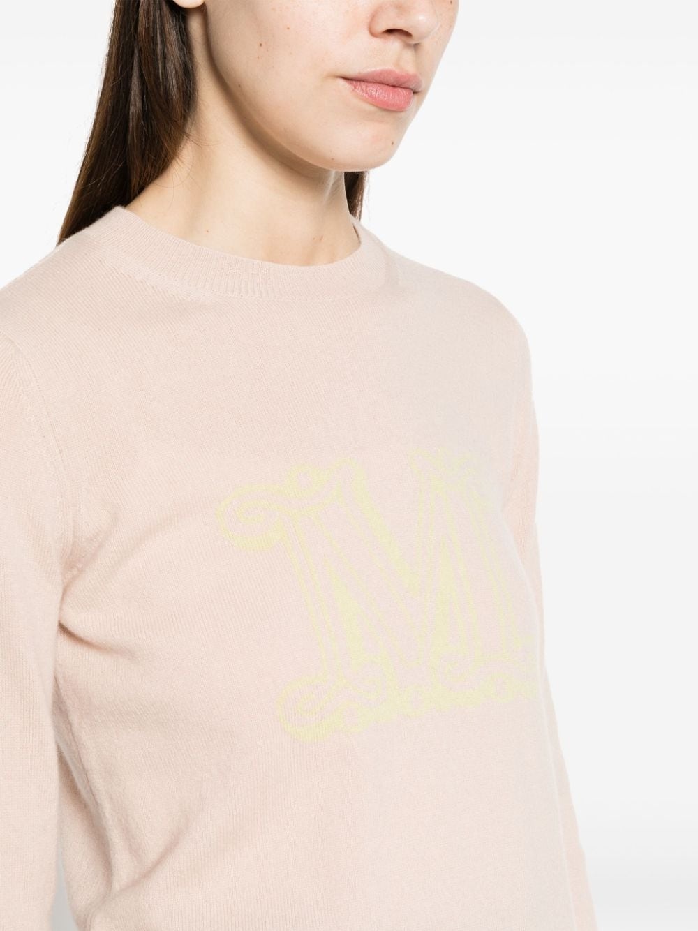 logo-intarsia cashmere jumper - 5