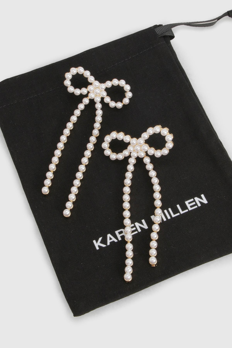 KAREN MILLEN Pearl Bow Earrings outlook