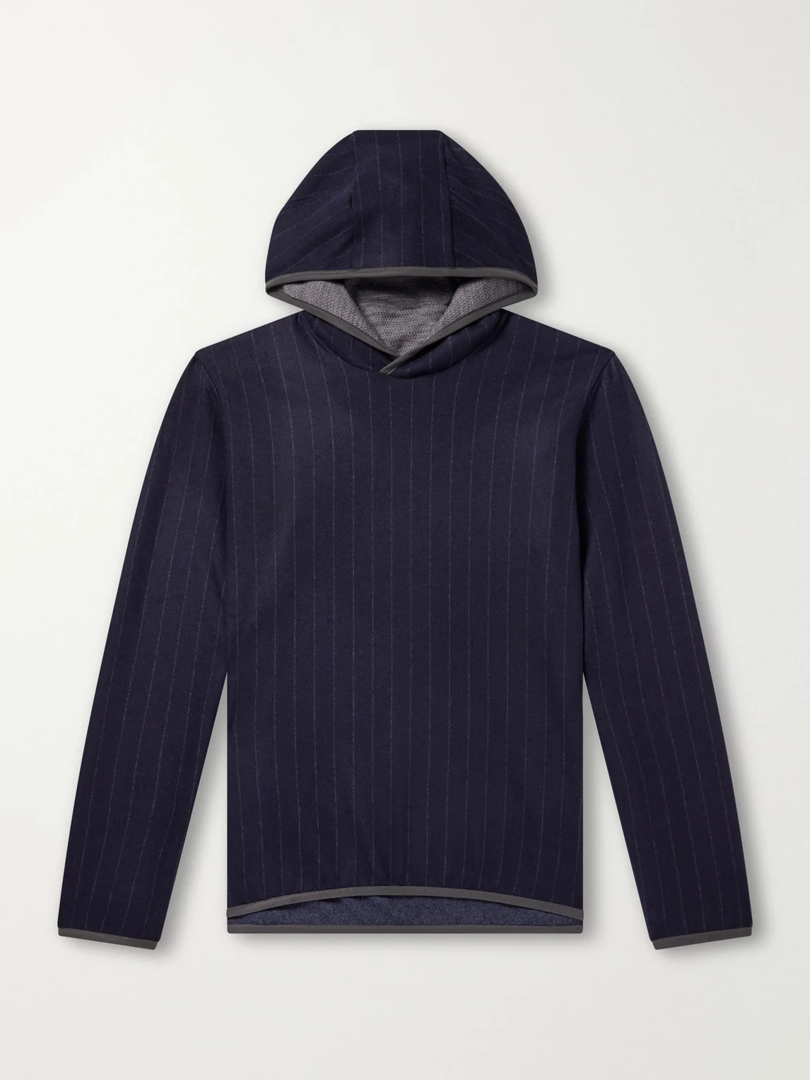 Drone Pinstriped Wool-Blend Jersey Hoodie - 1