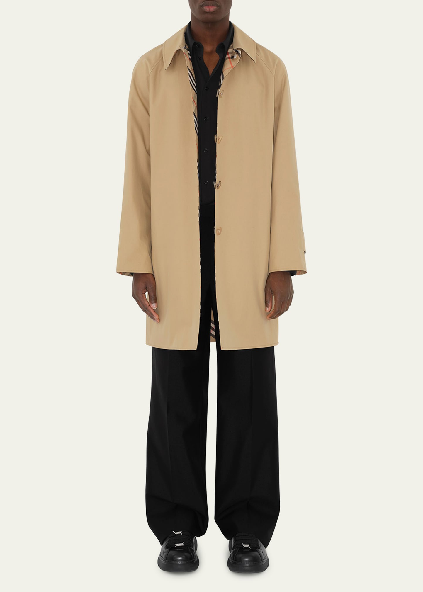 Men's Twill Check-Lined Topcoat - 2