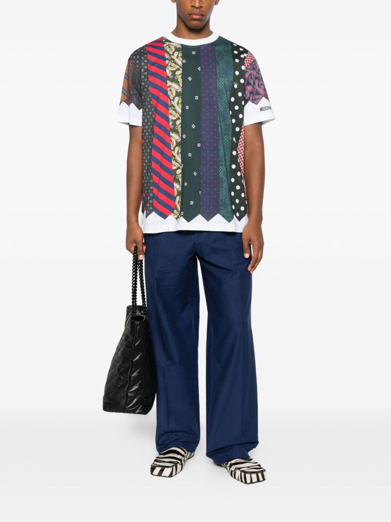 Moschino tie-print patchwork T-shirt outlook