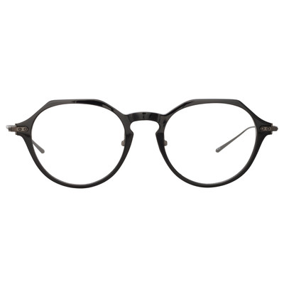 LINDA FARROW WREN OVAL OPTICAL A FRAME IN BLACK AND NICKEL outlook