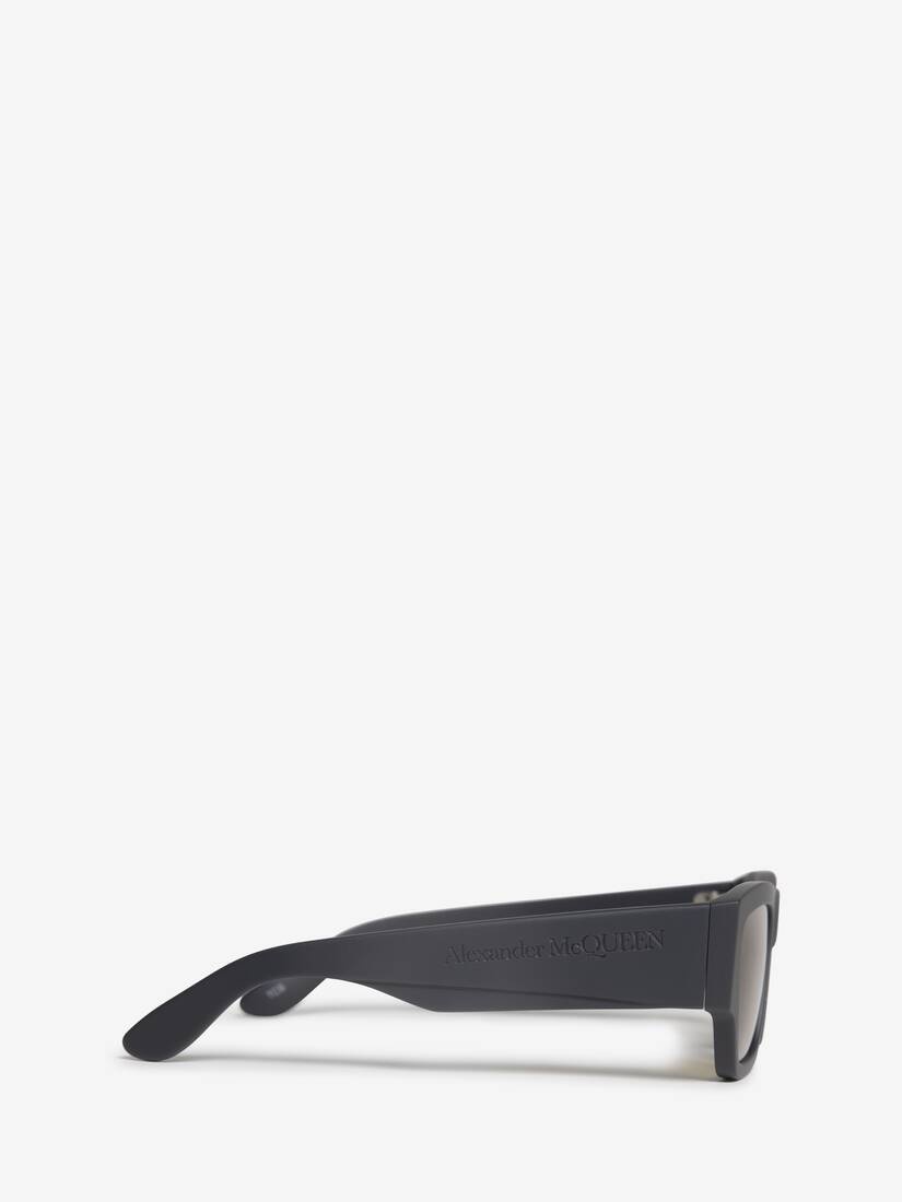 Men's McQueen Angled Rectangular Sunglasses in Grey/yellow - 2
