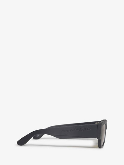 Alexander McQueen Men's McQueen Angled Rectangular Sunglasses in Grey/yellow outlook