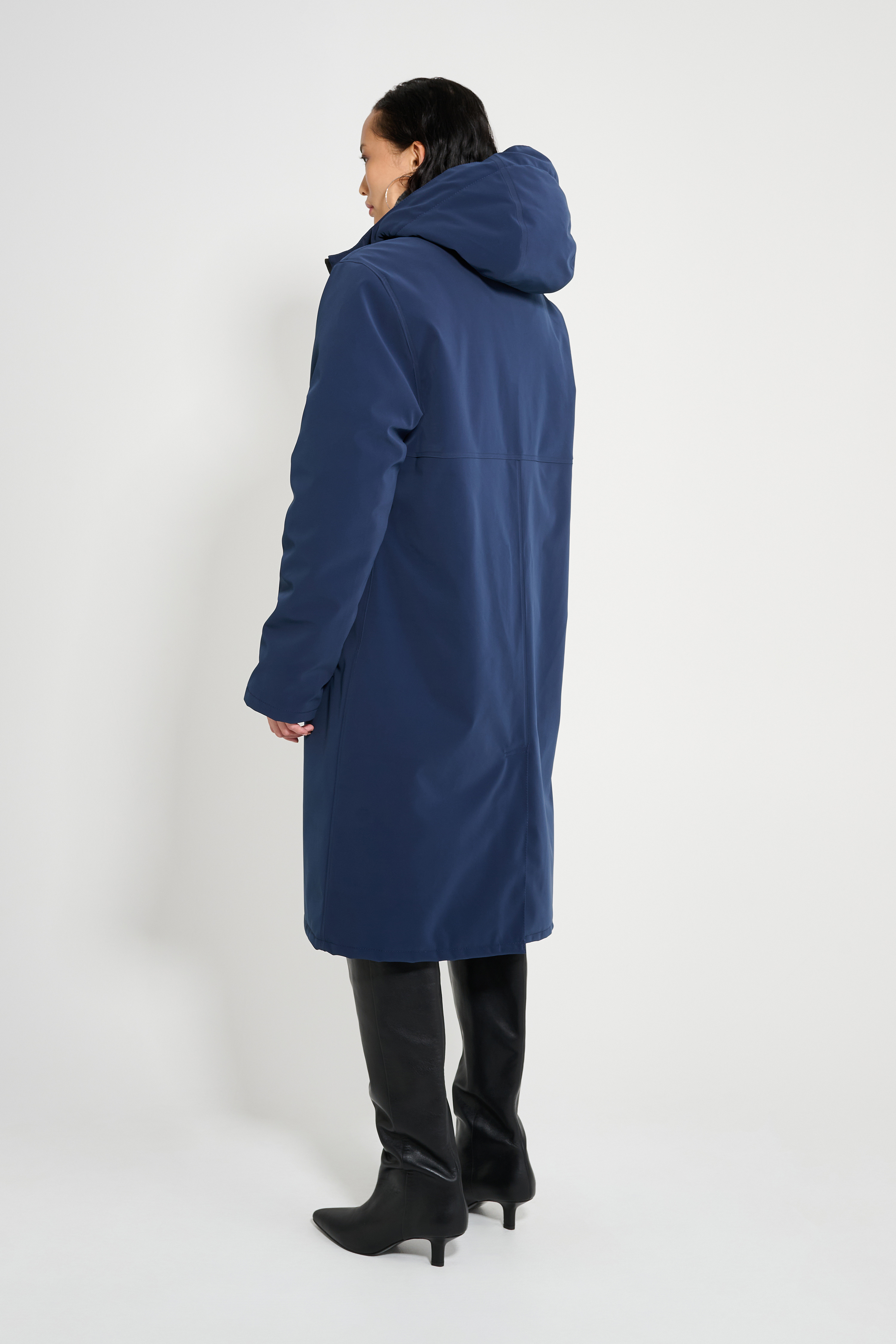Stockholm Long Matte Winter Coat Navy - 4