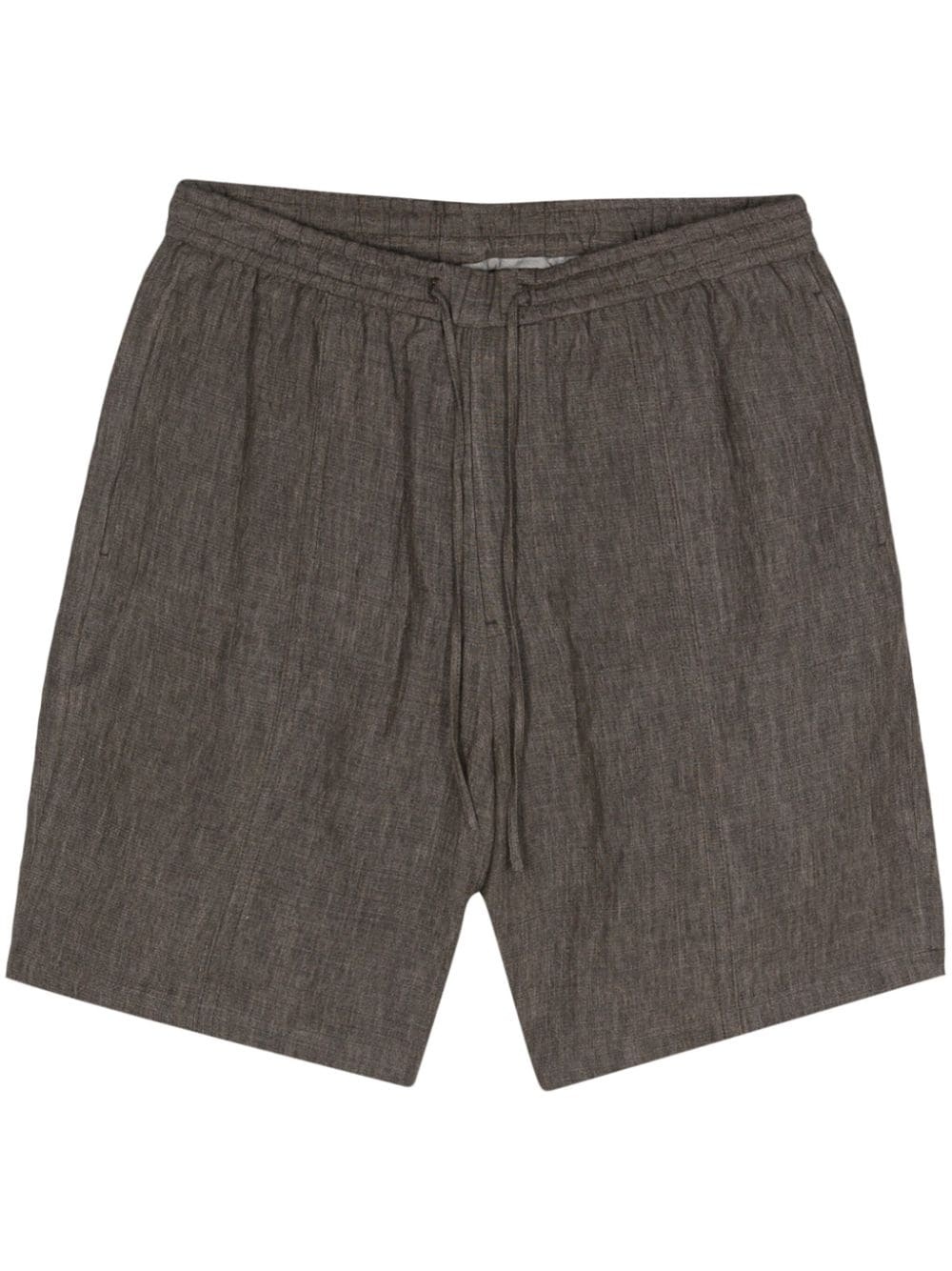 drawstring-waist linen shorts - 1