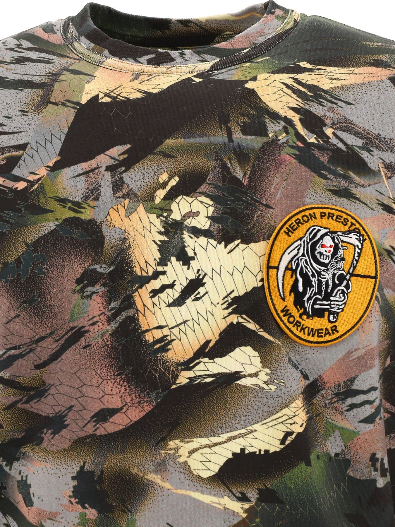 Tシャツ・カットソー Heron Preston \"Camo Flaming\" t-shirt Green Heron Preston Camo Flaming T Shirt In Green | ModeSens