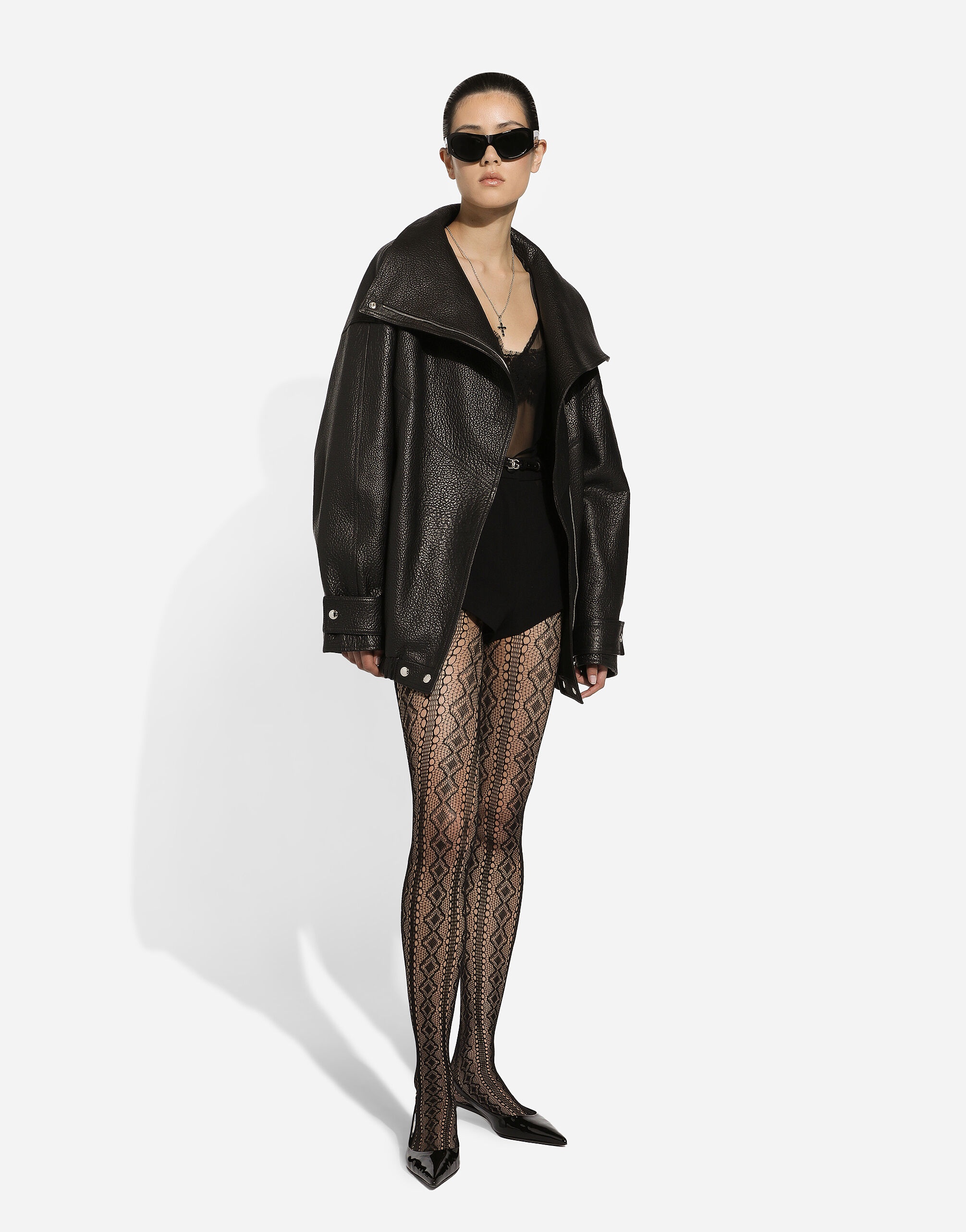 Oversize vegetable-tanned lambskin biker jacket - 7