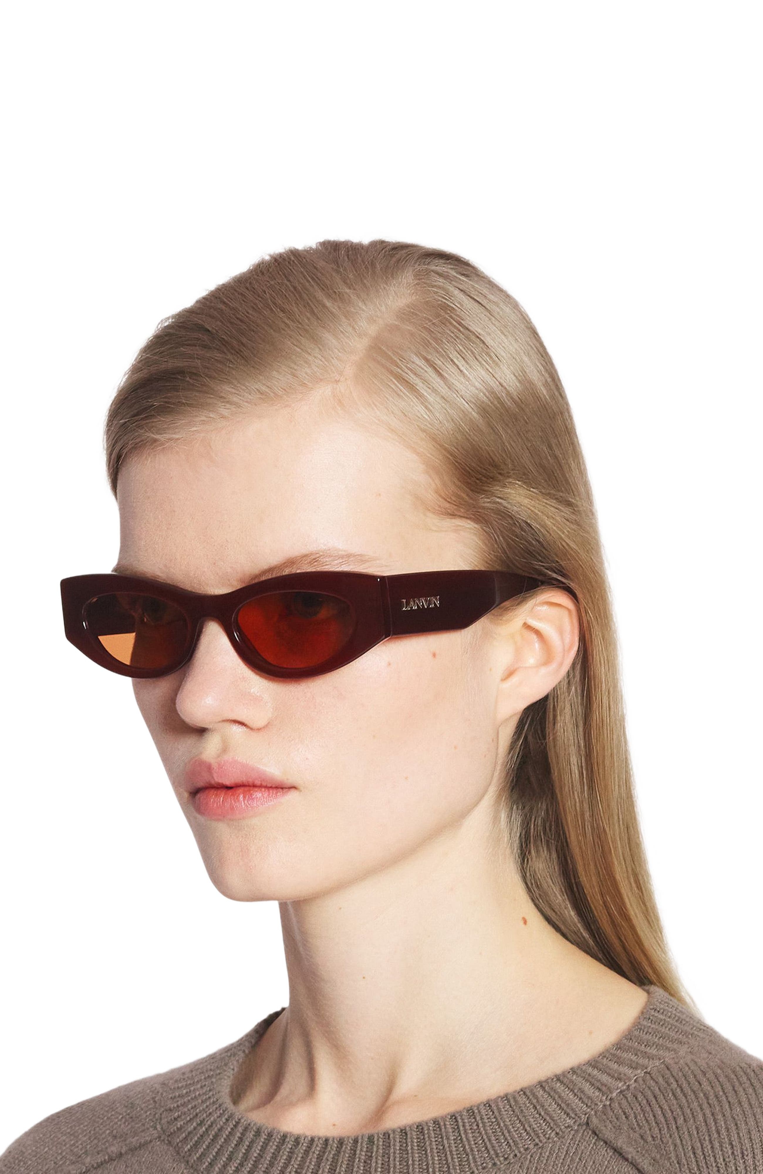 Lanvin Logo Sunglasses in Brown-Cherry at Nordstrom - 2