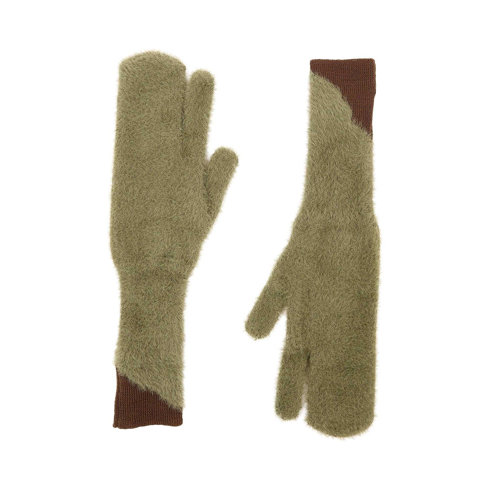 MM6 Maison Margiela Wool Blend Gloves 'Moss' - 1