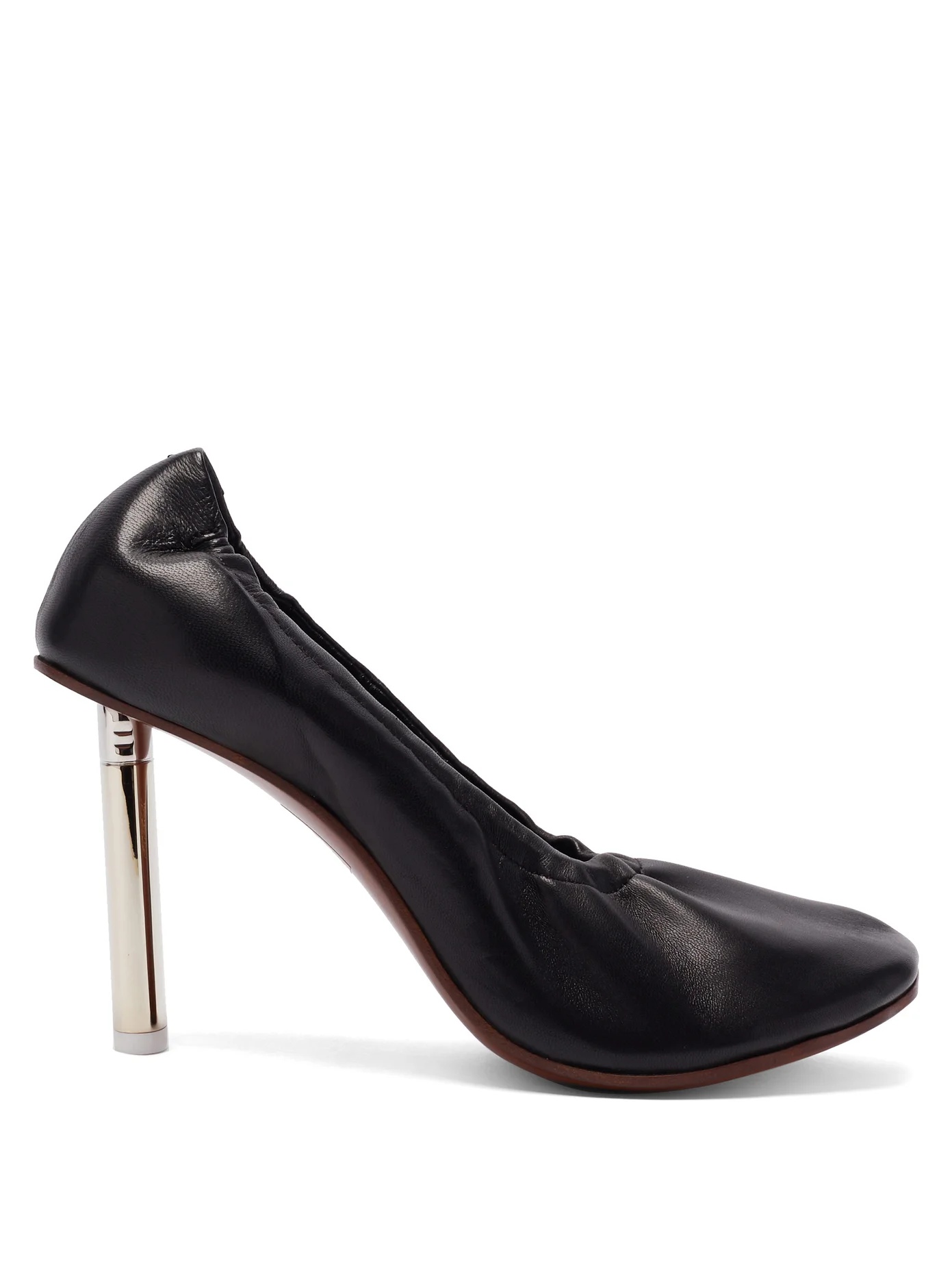 Lighter-heel leather ballerina pumps - 1